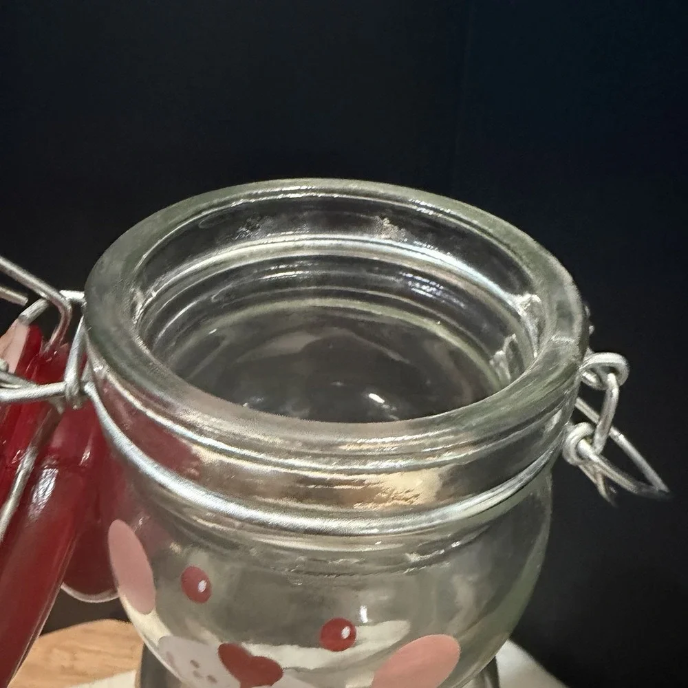 Vintage Bear Glass Bottle Flip Top‎ Lid Jar Retro Animal Kitchen Decor